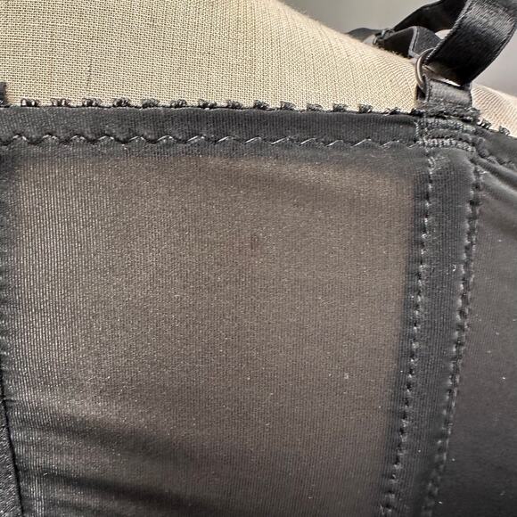 Cacique Black and Gold Lace Bustier Corset Bra Top Size 38C Velvet Trim Goth - Picture 13 of 16